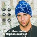 Taowave Arcteryx Beanie,Y2K Gothic Spider Pattern Wool Streetwear Headwear Winter Knit Beanies Hats for Men Women, Blue Blue, One Size