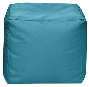 Gouchee Home Cube Brava Pouf Ottoman Foot Rest - Turquoise, Modern Square Bean Bag Chair with Water Repellent Fabric - Floor Pouf for Living Room, Bedroom or Patio - Foot Rest for Indoor and Outdoor
