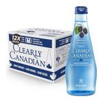 Clearly Canadian Mountain Blackberry Sparkling Spring Water Beverage, Natural & Carbonated, Flavored Seltzer Water, 1 Case (12 Bottles x 325mL)
