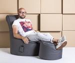 Gouchee Home Swing Brava Bean Bag Chair - XL, Gray, Comfy Chair for Adults - Indoor Living Spaces