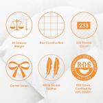 Canadian Down & Feather Co. - All Season White Goose Feather Duvet Comforter King Size - 233 TC Shell 100% Cotton - Oeko TEX Certified