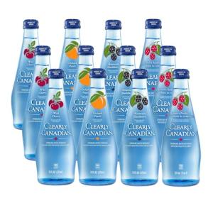 Clearly Canadian Sparkling Flavored Water, 11 oz Glass Bottles – Variety of Refreshing Flavors, Premium Carbonated Beverage, Available in 12-Pack and 24-Pack Options (12 Pack, 12 Pack Variety)