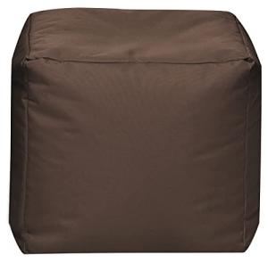 Gouchee Home Cube Brava Pouf Ottoman Foot Rest - Chocolate, Modern Square Bean Bag Chair with Water Repellent Fabric - Floor Pouf for Living Room, Bedroom or Patio - Foot Rest for Indoor and Outdoor