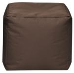 Gouchee Home Cube Brava Pouf Ottoman Foot Rest - Chocolate, Modern Square Bean Bag Chair with Water Repellent Fabric - Floor Pouf for Living Room, Bedroom or Patio - Foot Rest for Indoor and Outdoor