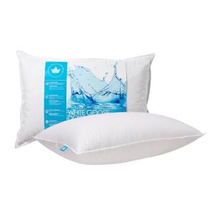 Canadian Down & Feather Co. - 1 Pack Soft Support White Goose Down Pillow Standard Size - 260 TC Shell 100% Cotton - Filled in Canada