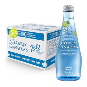 Clearly Canadian Zero Sugar Citrus Medley Sparkling Water Beverage, Zero Sugar & Zero Calories, 1 Case (12 Bottles x 325mL)