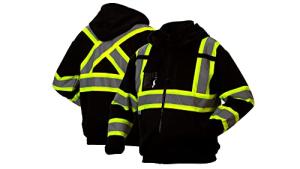 Pyramex Safety Products Standard Canadian Safety Sweatshirt, Black, Large