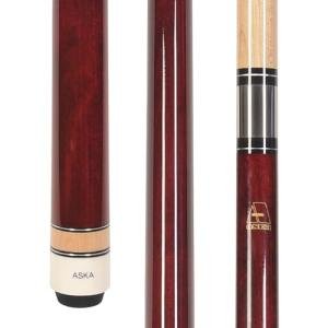 ASKA L3 No Wrap Pool Cue Stick, 58" Hard Rock Canadian Maple, 13mm Hard Tip, 5/16x18 Stainless Steel Joint (19-Ounce, Red)