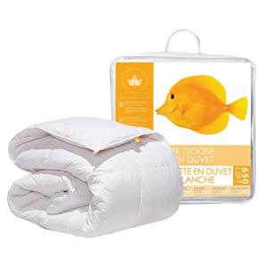 Canadian Down & Feather Co. - Winter Weight 650 Loft White Goose Down Duvet Twin Size - 360 TC Shell 100% Cotton - Filled in Canada