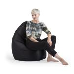 Gouchee Home Beanbag Brava Collection Upholstered Bean Bag Chair for Kids and Adults – Black, Bean Bag Couch for Indoor Living Spaces - Stylish, & Comfy Lazy Sofa Lounger for Reading, Gaming - X-Large