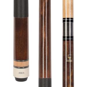 ASKA L2 2-Piece Pool Cue Stick, 58-inches Hard Rock Canadian Maple, 13mm Hard Tip (20-Ounce, Brown)