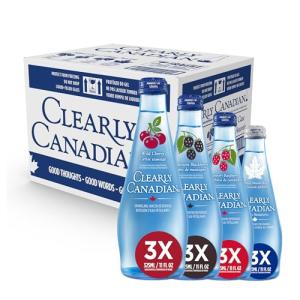 Clearly Canadian Sparkling Flavored Water, 11 oz Glass Bottles – Variety of Refreshing Flavors, Premium Carbonated Beverage, Available in 12-Pack and 24-Pack Options (12 Pack, Sparkling Variety)