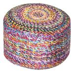 Gouchee Home Dotcom Knotted Velvet Round Pouf, Knotted Print Foot Stool, Stuffed Ottoman Bean Bag Chair - Stylish and Comfortable Furniture Accessory for Living Room and Bedroom - Multicolored