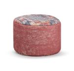 Gouchee Home Dotcom Persia Round Velvet Pouf, Geometric Print - Foot Stool, Stuffed Ottoman Bean Bag Chair, Plush, Stylish, Lightweight, and Comfortable Furniture Accessory for Living Room and Bedroom