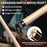 LOTKEY Pool Stick,Pool Cue Sticks 58'' Solid Canadian Maple Extra 2 Pool Chalk Included Durable for Professional Billiard Players (Blue)
