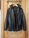 RUDSAK XL Discreet(TM) Black Leather Jacket MJ-085 Lined Hood Moto