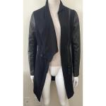 RUDSAK LEATHER AVANT GARDE ASYMMETRICAL LEATHER WOOL JACKET