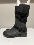 Rudsak Buckle Riding Moto Boots Women's Black Leather Zip US 6.5 EU 37