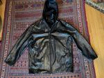 RUDSAK XL Discreet(TM) Black Leather Jacket MJ-085 Lined Hood Moto