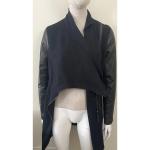 RUDSAK LEATHER AVANT GARDE ASYMMETRICAL LEATHER WOOL JACKET