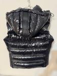 RUDSAK GLOSSY BLACK PUFFER HOODIE VEST NWOT small