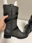 Rudsak Buckle Riding Moto Boots Women's Black Leather Zip US 6.5 EU 37