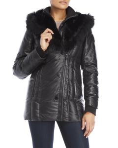NWT AUTHENTIC RUDSAK ATELIER NOIR Real fur Large L Parka Jacket Puffer DOWN Blk