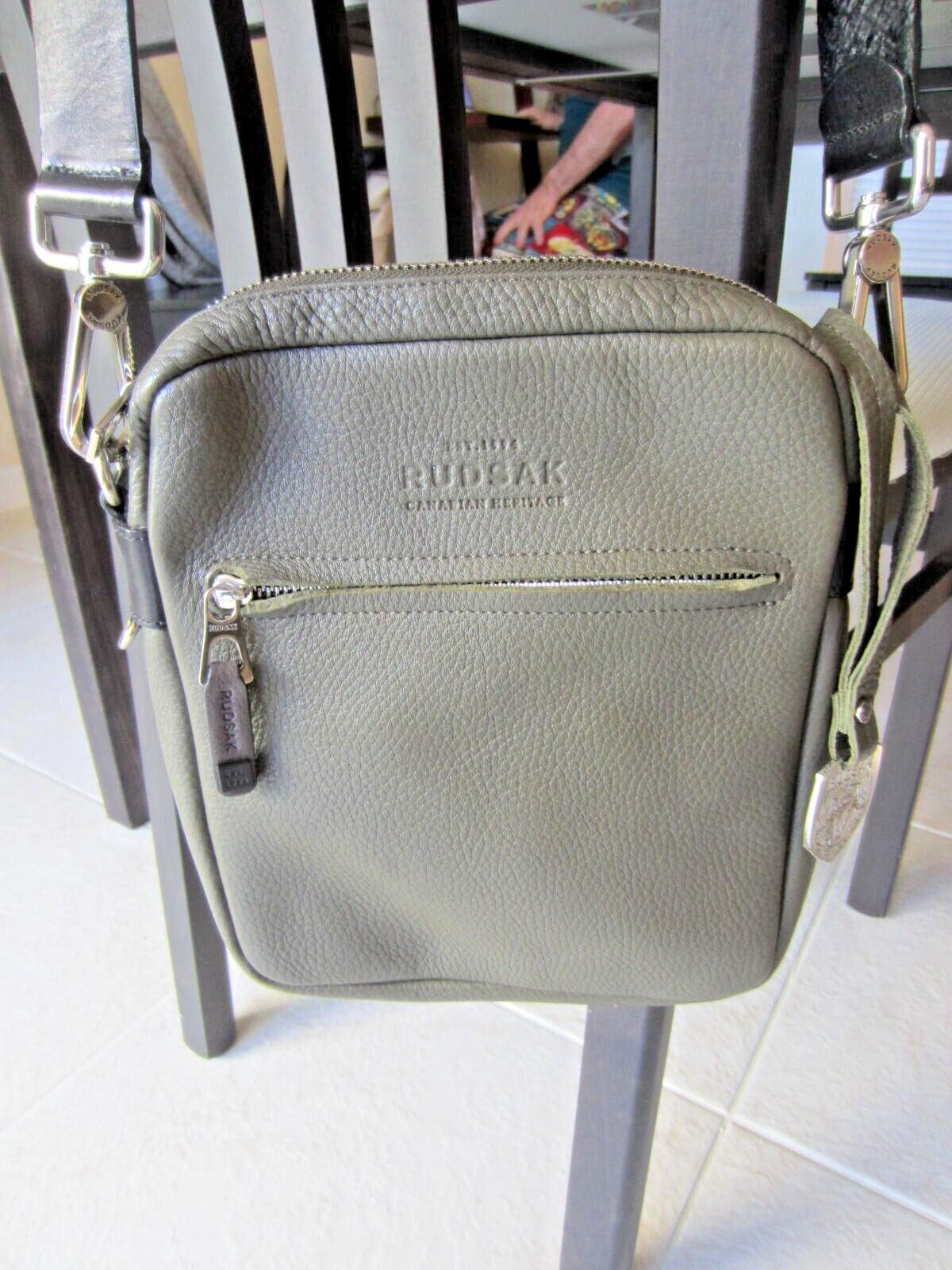 Rudsak Olive Green Pebbled Leather Unisex Crossbody Messenger Bag Canadian