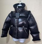 Mackage MIYA-R Puff Down Jacket with Shearling Trim Black SZ L NEW