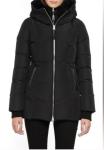 MACKAGE Jane DOWN Coat  Size Medium Black Long Puffer Coat Leather Trim Jacket