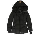 MACKAGE Jane DOWN Coat  Size Medium Black Long Puffer Coat Leather Trim Jacket