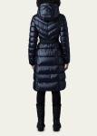  Mackage Coralia Black Down Long Coat with Hood and Sash Belt  Medium NWT