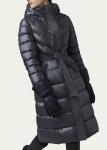  Mackage Coralia Black Down Long Coat with Hood and Sash Belt  Medium NWT