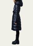  Mackage Coralia Black Down Long Coat with Hood and Sash Belt  Medium NWT