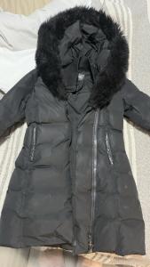 Mackage Adali Down Coat Black Fox Fur Collar Sz S MSRP $1190