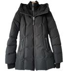 MACKAGE Jane DOWN Coat  Size Medium Black Long Puffer Coat Leather Trim Jacket