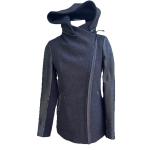 MACKAGE Beautiful Wool Leather Coat Jacket  Zip Women's Hood Black Sz XS