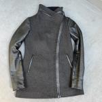 MACKAGE Beautiful Wool Leather Coat Jacket  Zip Women's Hood Black Sz XS