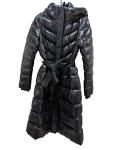  Mackage Coralia Black Down Long Coat with Hood and Sash Belt  Medium NWT
