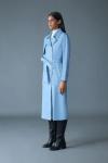 Mackage Fog Blue GAEL-V Maxi Leather Trench Coat Size XS $1890 NEW