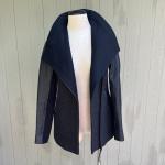 MACKAGE Beautiful Wool Leather Coat Jacket  Zip Women's Hood Black Sz XS