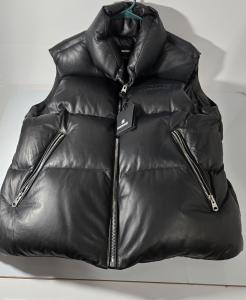 Mackage Black Leather Puffer Vest Great Comdition