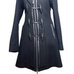 Mackage Steffy Wool & Leather Trim Hooded Zip Pockets Toggle Coat Size XS