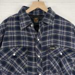 Vtg Klimbers by Kodiak Plaid Jacket Men XL Tall Navy Quilted Shacket Pearl Snaps