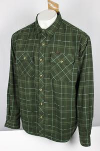 Grundens Men's Kodiak Insulated Shirt Button Up Deep Depths Plaid Green 40018