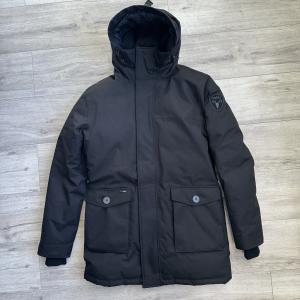 Nobis Parka White Duck Down Jacket Slim Fit Men Black $995 Designer Coat Medium