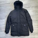 Nobis Parka White Duck Down Jacket Slim Fit Men Black $995 Designer Coat Medium