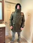 Men's Nobis Shelby Luxury Goose Down Winter Parka Coat with Hood - Green Large 