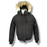 Nobis Molly Bomber Jacket Womens Large Black Duck Down Coyote Fur Hood Full Zip