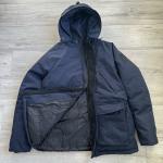 Nobis 100% White Duck Down Parka Jacket Men ($995)Designer Coat Medium Navy Blue